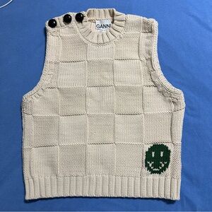 Ganni Checkerboard Sleeveless Sweater
